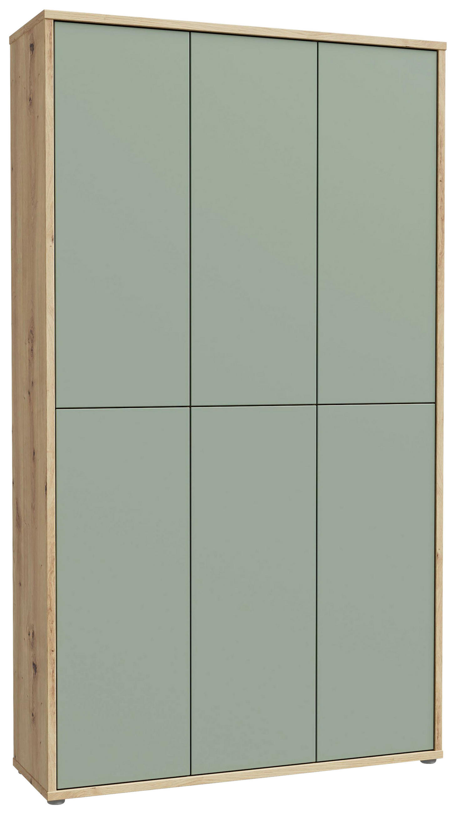 OMARA ZA ČEVLJE žajbljevo zelena, hrast artisan - siva/hrast artisan, Moderno, umetna masa/leseni material (109,2/191,9/34,9cm) - MID.YOU