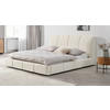 KÁRPITOZOTT ÁGY 180/200 cm  fehér  - fekete/fehér, Modern, műanyag/textil (180/200cm) - Livetastic