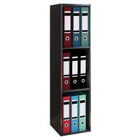 AKTENREGAL Schwarz  - Schwarz, Design, Holzwerkstoff (34/115/29cm) - MID.YOU