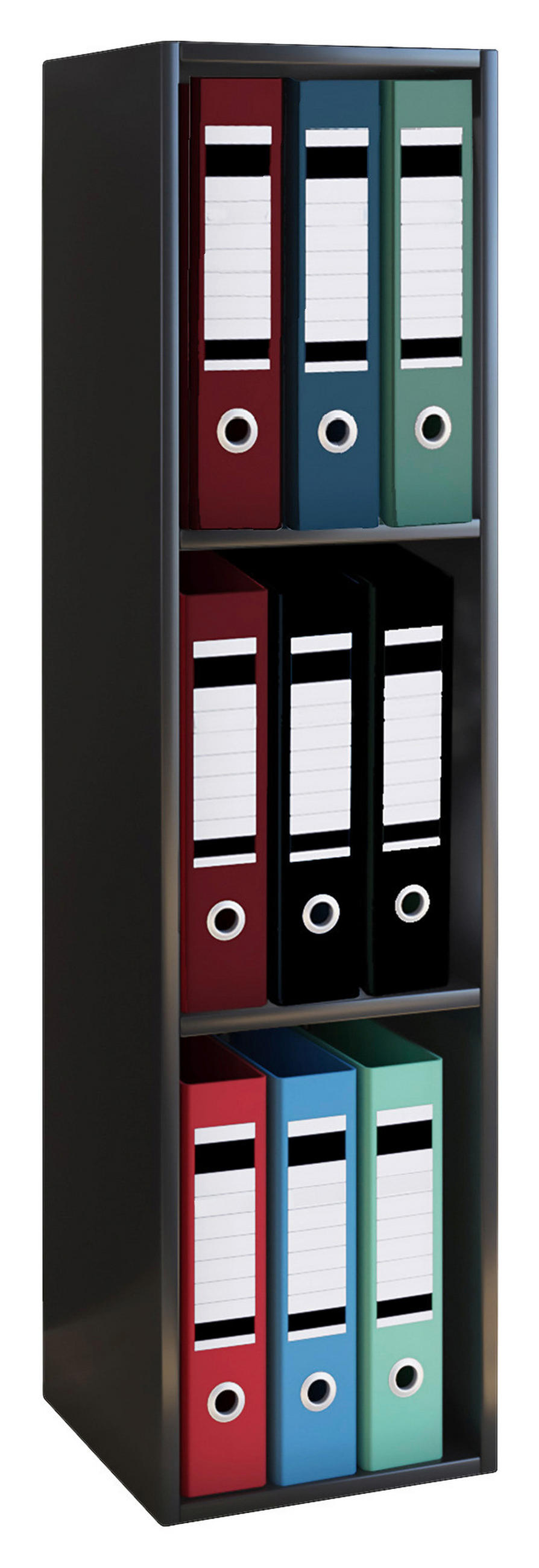 AKTENREGAL Schwarz  - Schwarz, Design, Holzwerkstoff (34/115/29cm) - MID.YOU