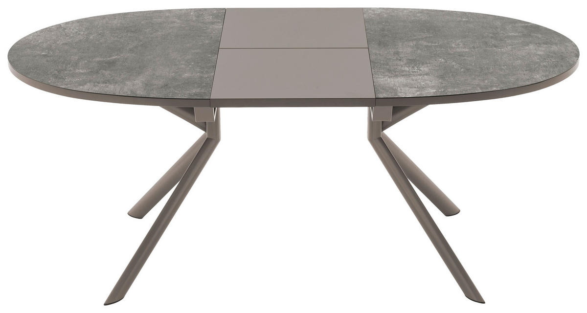 AUSZIEHTISCH - Taupe/Anthrazit, Design, Keramik/Metall (140-190/100/75cm) - Connubia 