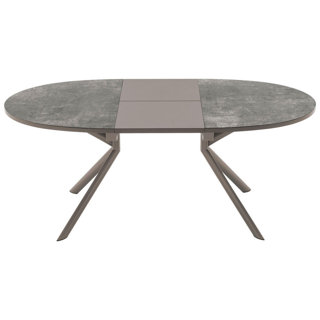 Thumbnail - Connubia Ausziehtisch, Anthrazit, Taupe, Metall, Keramik, rund, X-Form, 100x75x140-190 cm, ausziehbar, Esszimmer, Tisch...