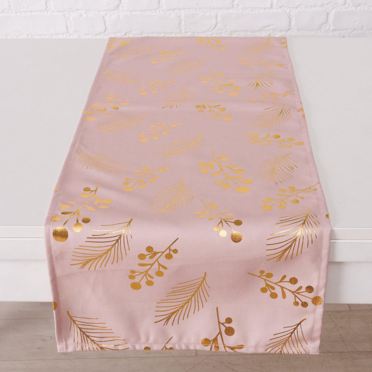 TISCHLÄUFER Textil Rosa, Goldfarben 40/140 cm  - Goldfarben/Rosa, KONVENTIONELL, Textil (40/140cm)