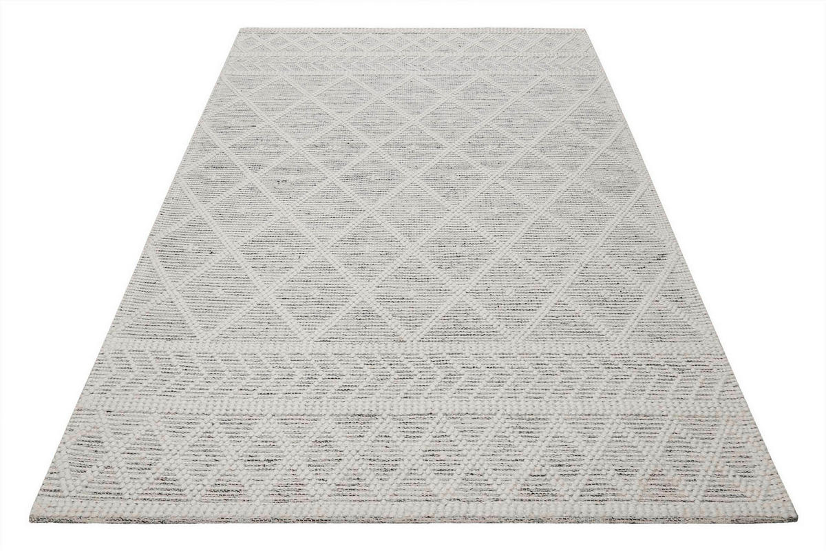 HANDWEBTEPPICH 50/80 cm Lia Creme, Dunkelgrau  - Dunkelgrau/Creme, Trend, Textil (50/80cm) - Esprit