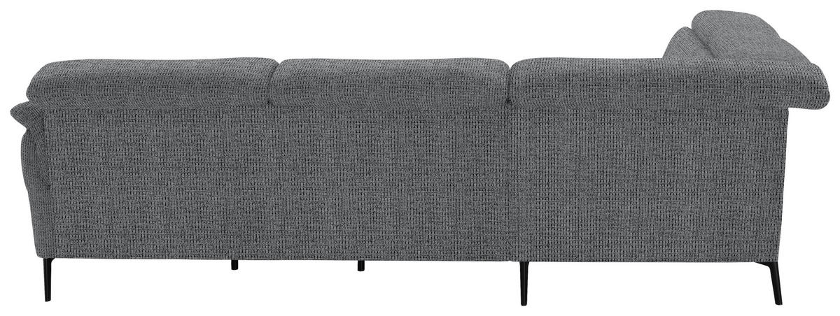 ECKSOFA in Struktur Anthrazit  - Anthrazit/Schwarz, Modern, Textil/Metall (235/275cm) - Cantus