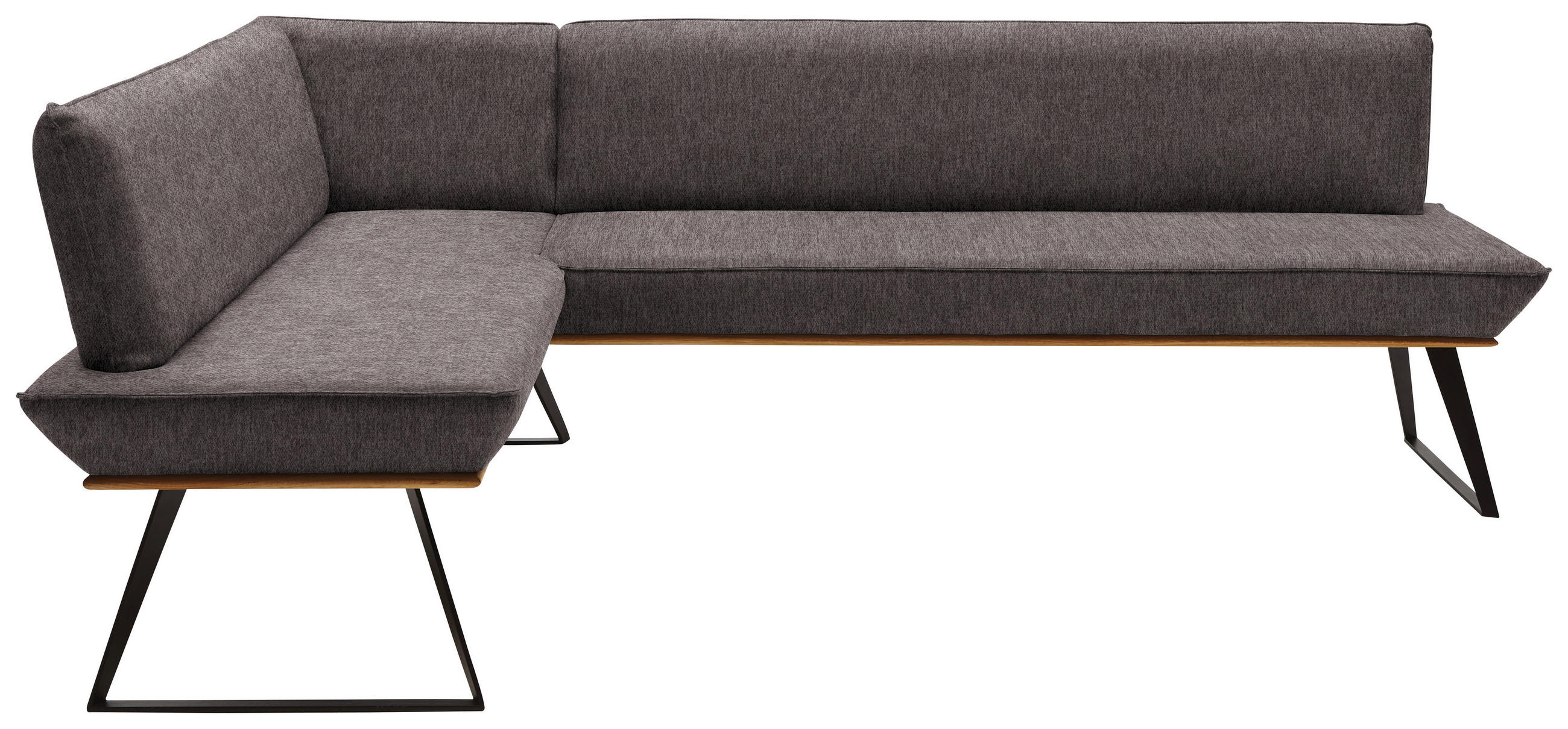 ECKBANK 163/243 cm  in Schwarz, Eichefarben, Dunkelbraun  - Eichefarben/Dunkelbraun, Design, Holz/Textil (163/243cm) - Voleo