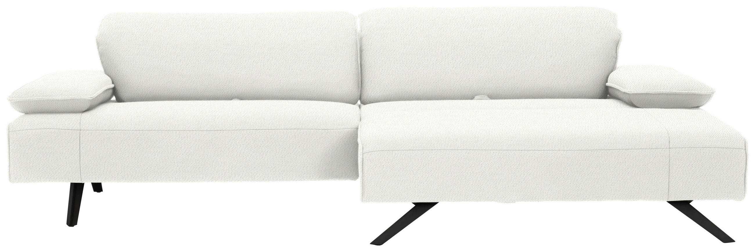 ECKSOFA in Flachgewebe Creme  280/165 cm  - Anthrazit/Creme, Design, Textil/Metall (280/165cm) - Johann Jakob