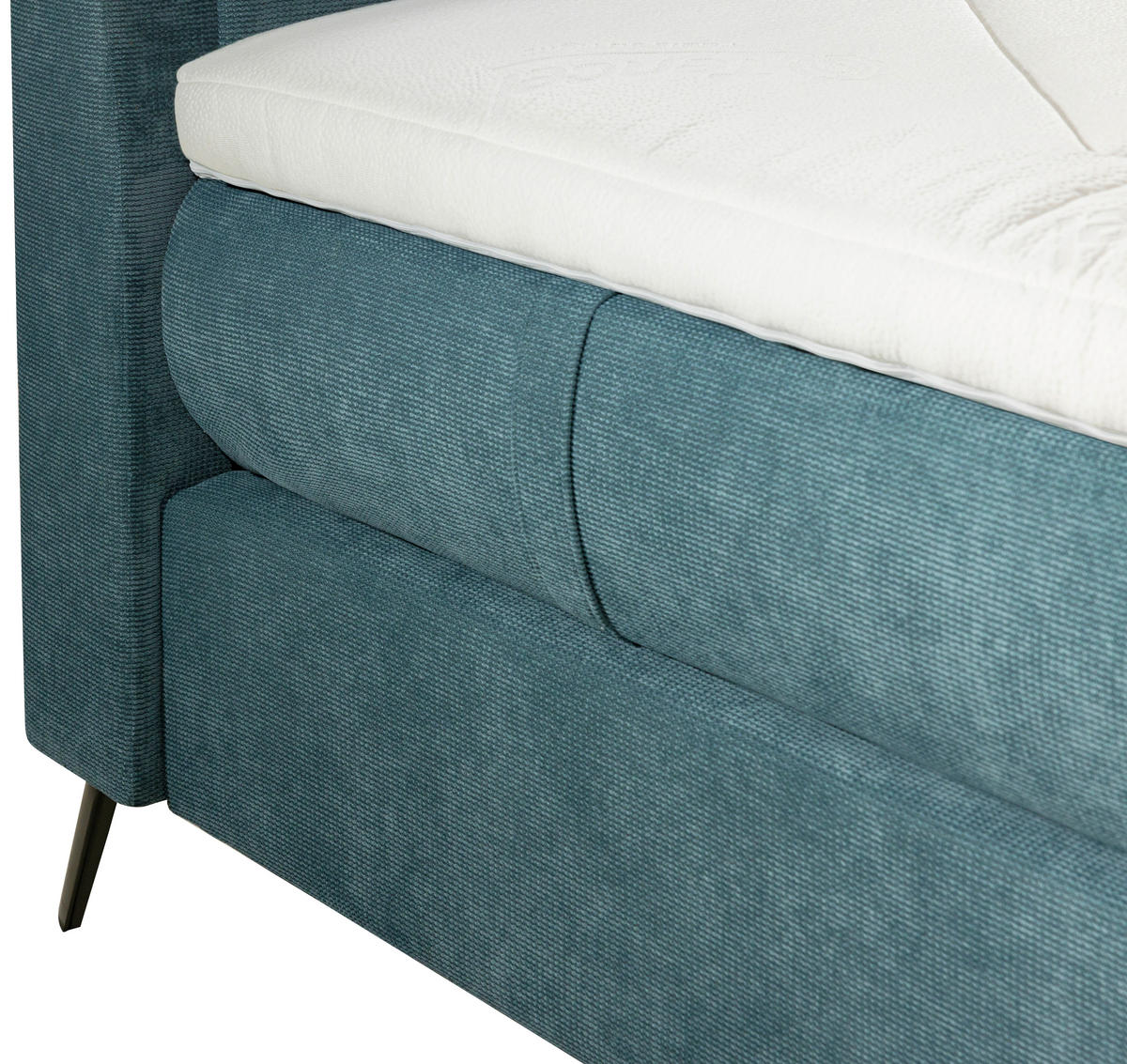 BOXSPRINGBETT 160/200 cm  in Petrol  - Petrol/Schwarz, Design, Textil/Metall (160/200cm) - Esposa