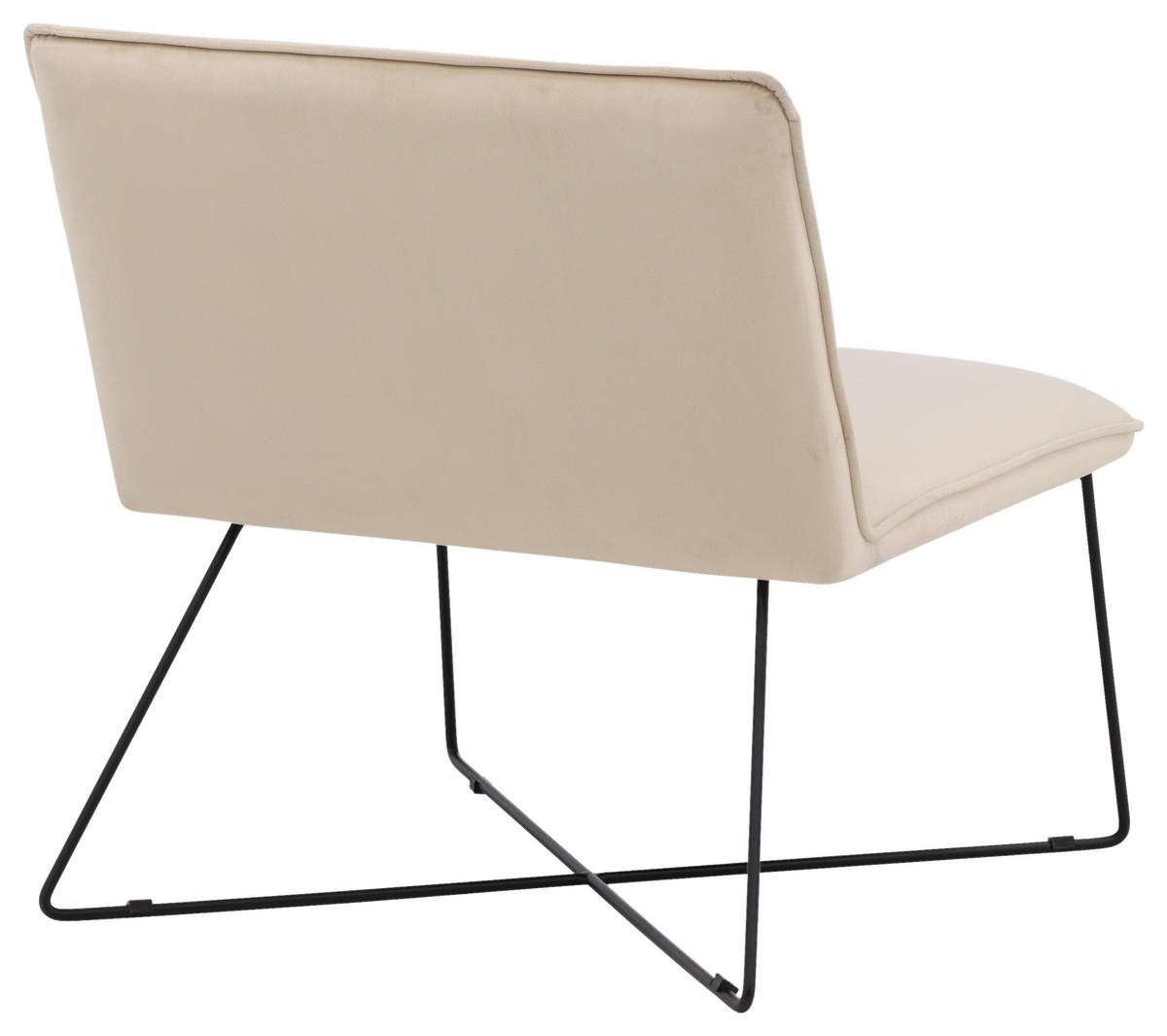 FÅTÖLJ i metall, plast, textil svart, vit  - vit/beige, Design, metall/textil (61,5/82,5/72cm) - Livetastic