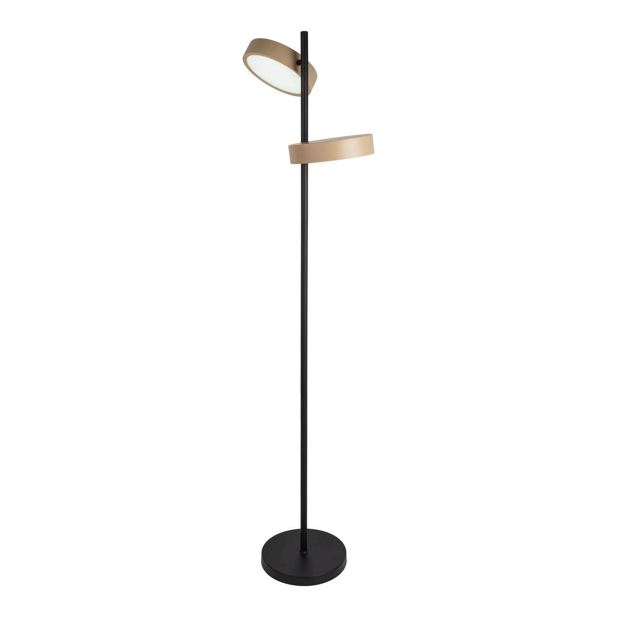 LED-STEHLEUCHTE 28/165 cm    - Goldfarben/Schwarz, Natur, Kunststoff/Metall (28/165cm) - Näve