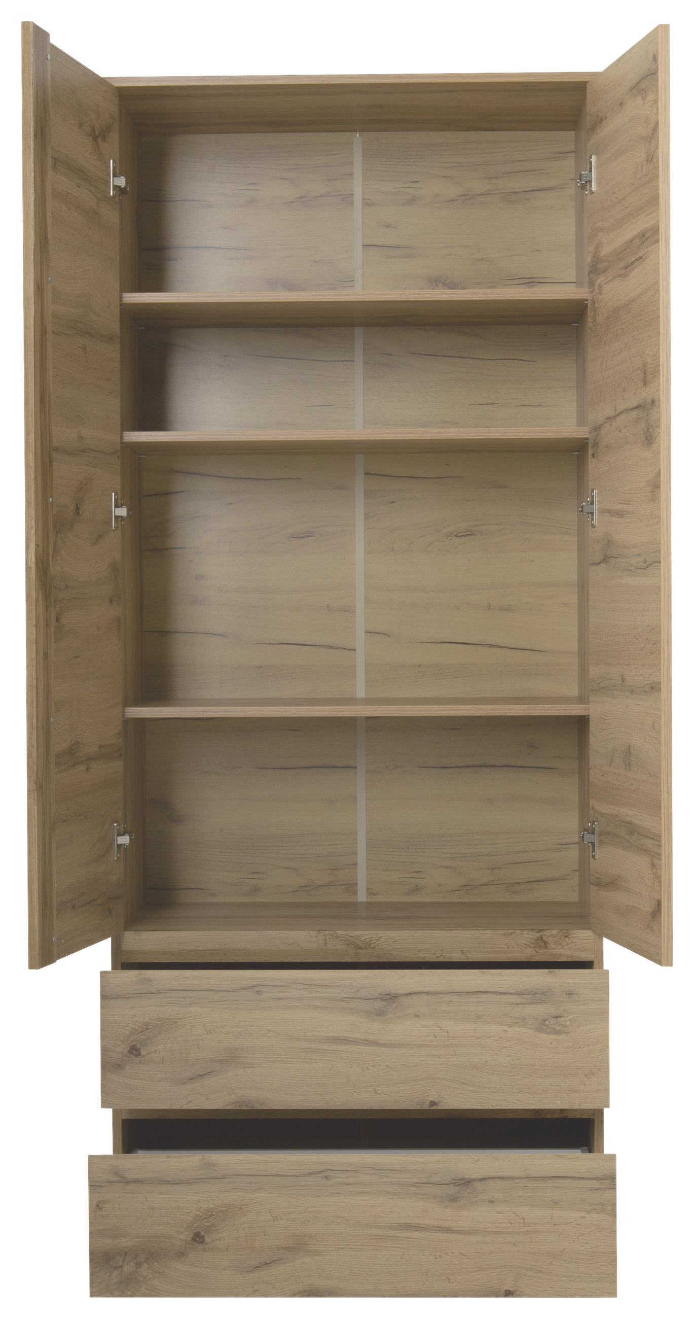 DREHTÜRENSCHRANK 2-türig Eichefarben  - Eichefarben, KONVENTIONELL, Holzwerkstoff (80/191/40cm) - MID.YOU