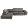 ECKSOFA in Webstoff Creme, Grau  - Creme/Grau, Design, Textil/Metall (235/280cm) - Hom`in