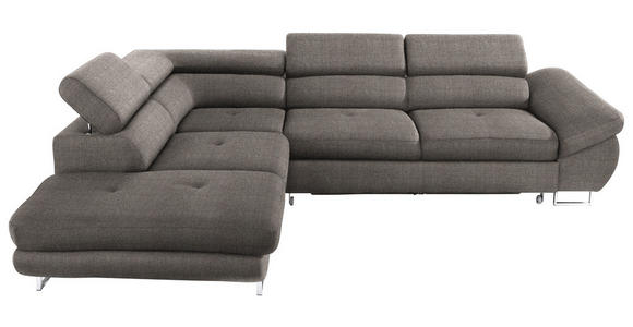 ECKSOFA in Webstoff Creme, Grau  - Creme/Grau, Design, Textil/Metall (235/280cm) - Hom`in