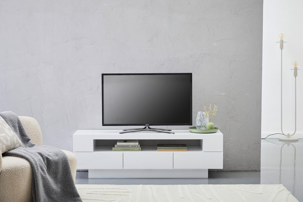 TV-SZEKRÉNY 150/45/40 cm  - fehér, Design, faalapú anyag (150/45/40cm) - Xora