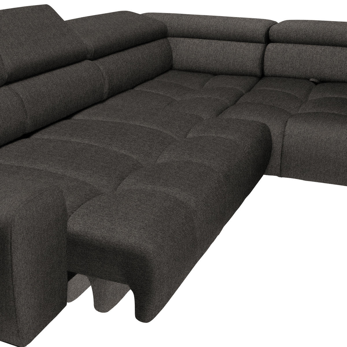 ECKSOFA in Webstoff Graubraun  300/216 cm  - Currygelb/Graubraun, Design, Textil/Metall (300/216cm) - Welnova