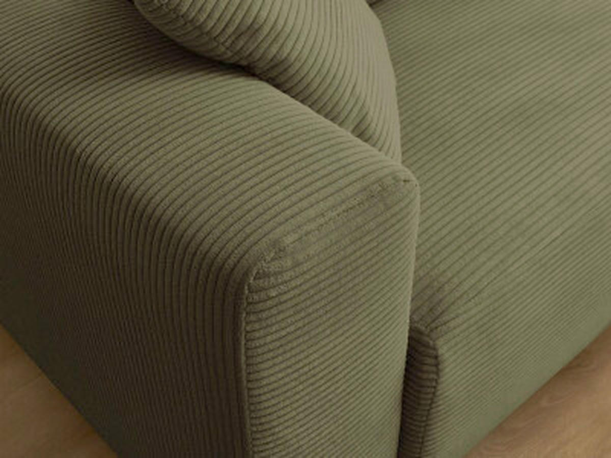 ECKSOFA Ottomane rechts  ATILLA Hellgrün Cord  - Schwarz/Hellgrün, MODERN, Kunststoff/Textil (244/149cm)