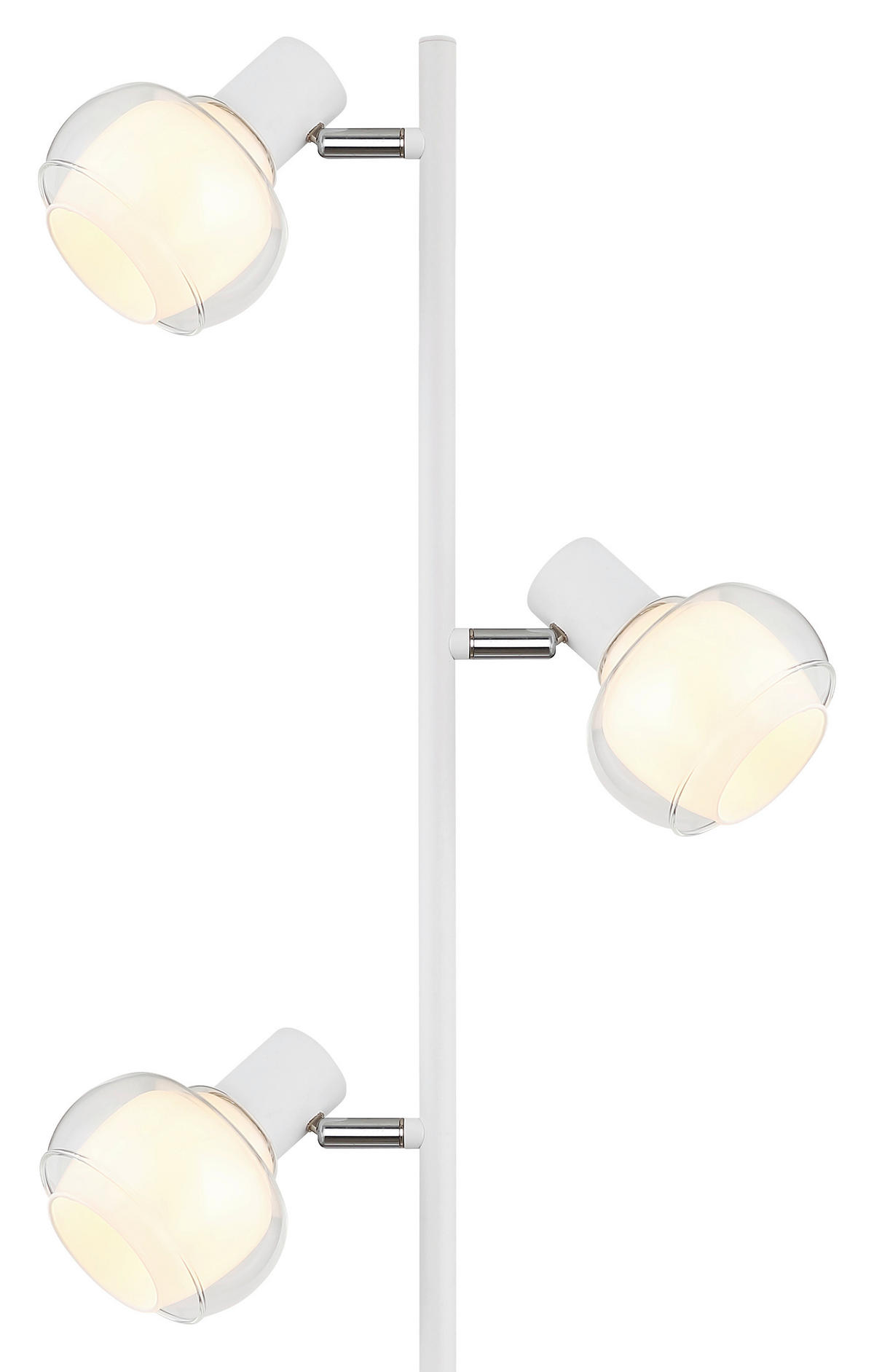 GOLVLAMPA 25/23/154 cm    - klar/vit, Design, metall/glas (25/23/154cm) - Globo