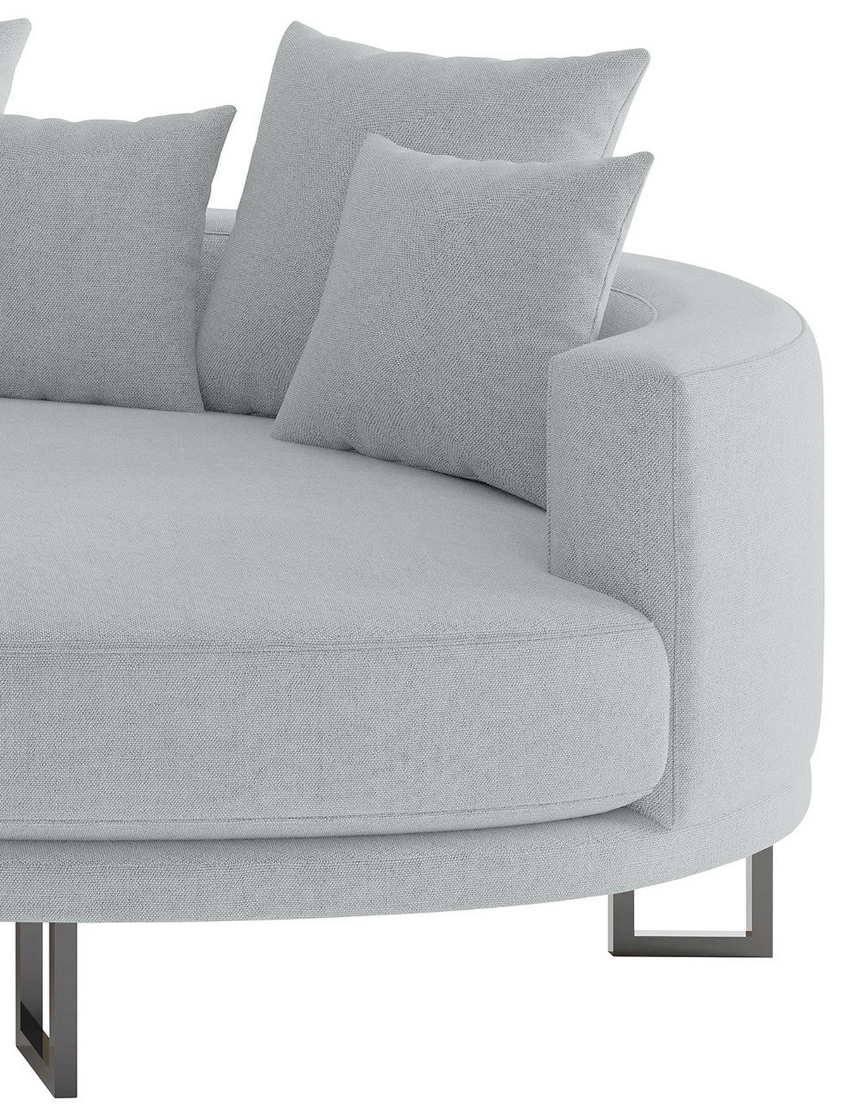 BIGSOFA Webstoff Grau  - Schwarz/Grau, Design, Textil/Metall (283/150cm) - Livetastic