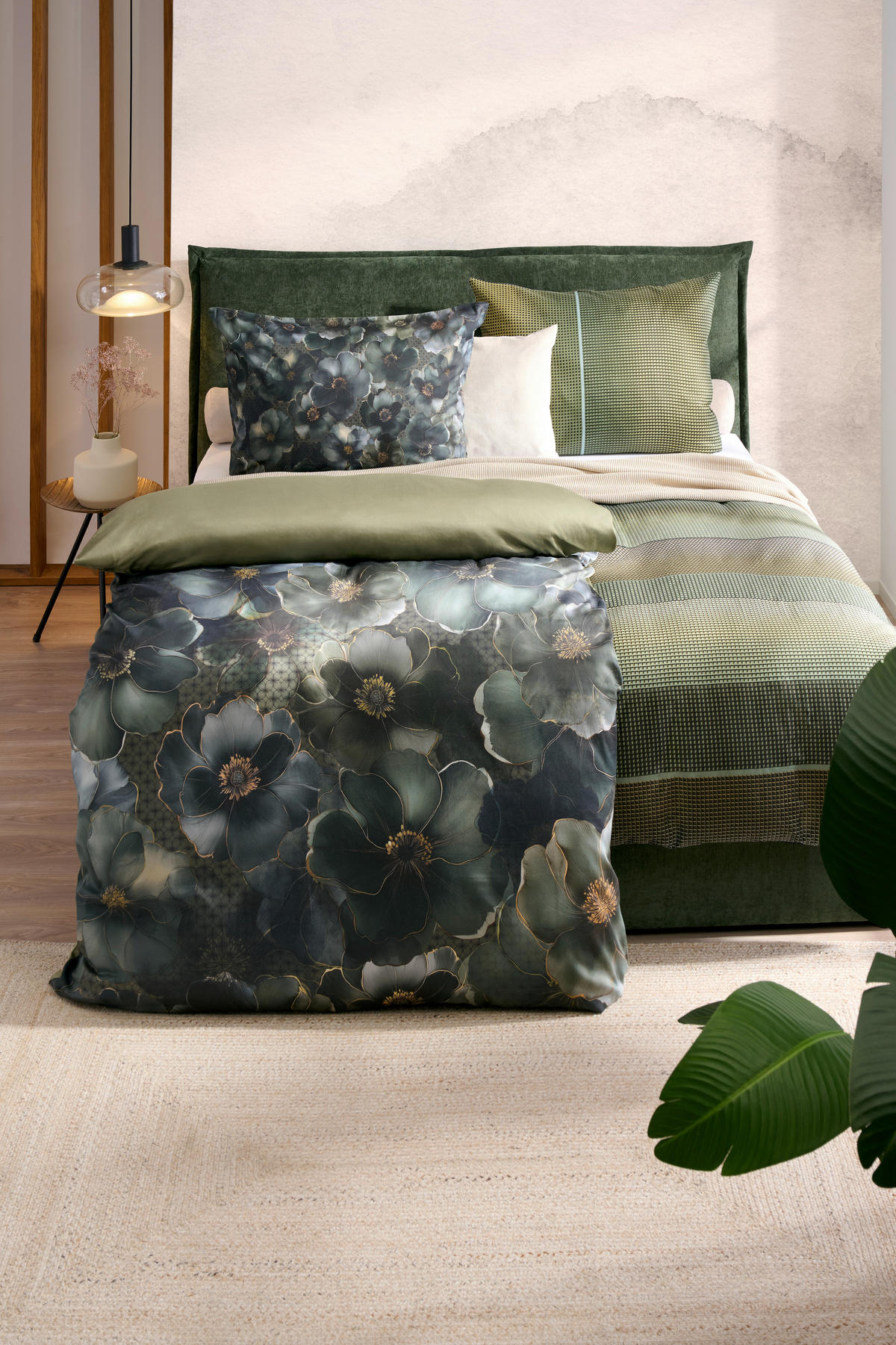 BETTWÄSCHE Charlottesville Satin 140/200 cm  - Grün, Basics, Textil (140/200cm) - Novel