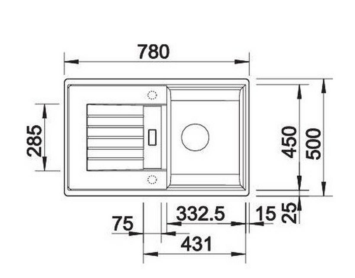 SPÜLE 514718  - Weiß, Basics, Stein (78/20,9/50cm) - Blanco