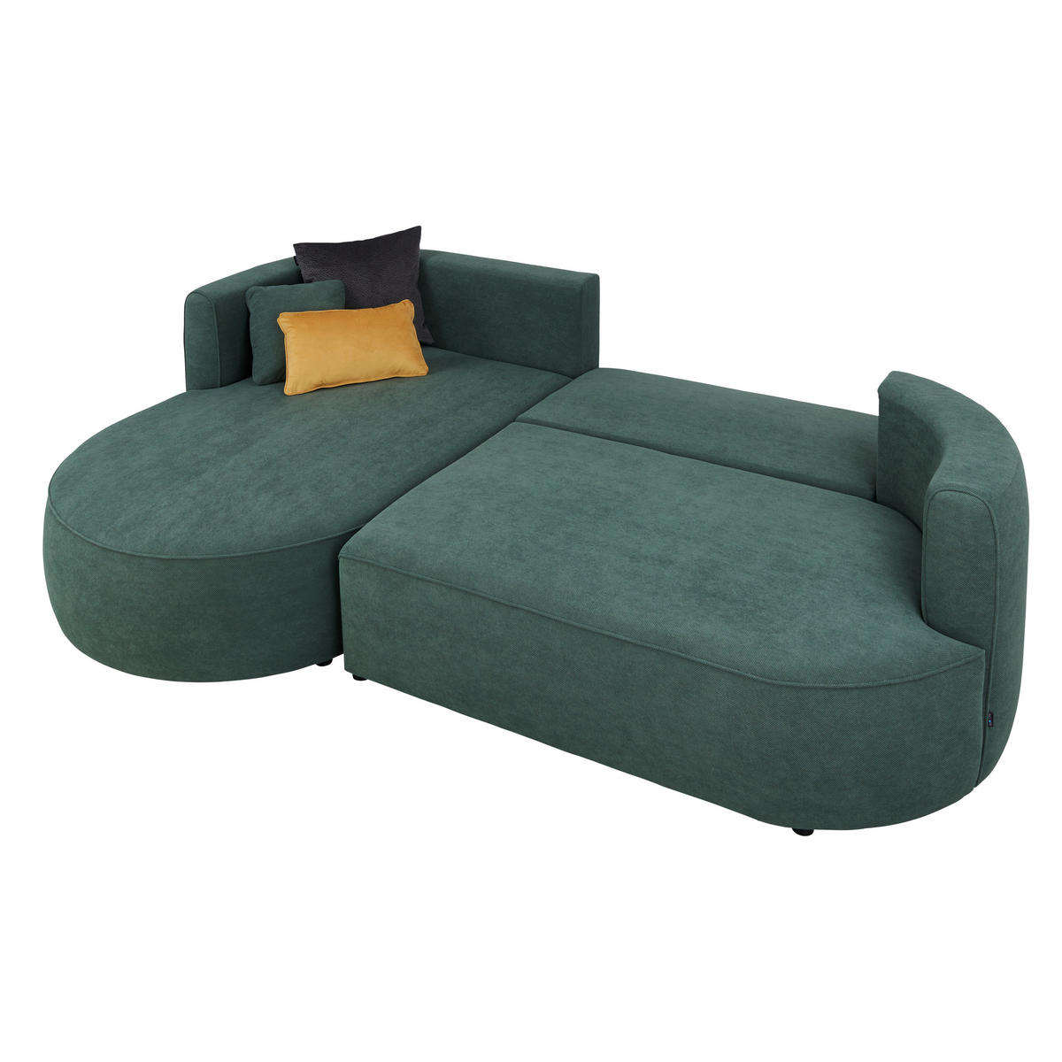 ECKSOFA in Webstoff Grün  - Schwarz/Grün, Design, Kunststoff/Textil (183/284cm) - Welnova