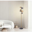 LED-STEHLEUCHTE 28,5/26,5/155 cm    - Messingfarben/Bernsteinfarben, LIFESTYLE, Glas/Metall (28,5/26,5/155cm) - Dieter Knoll