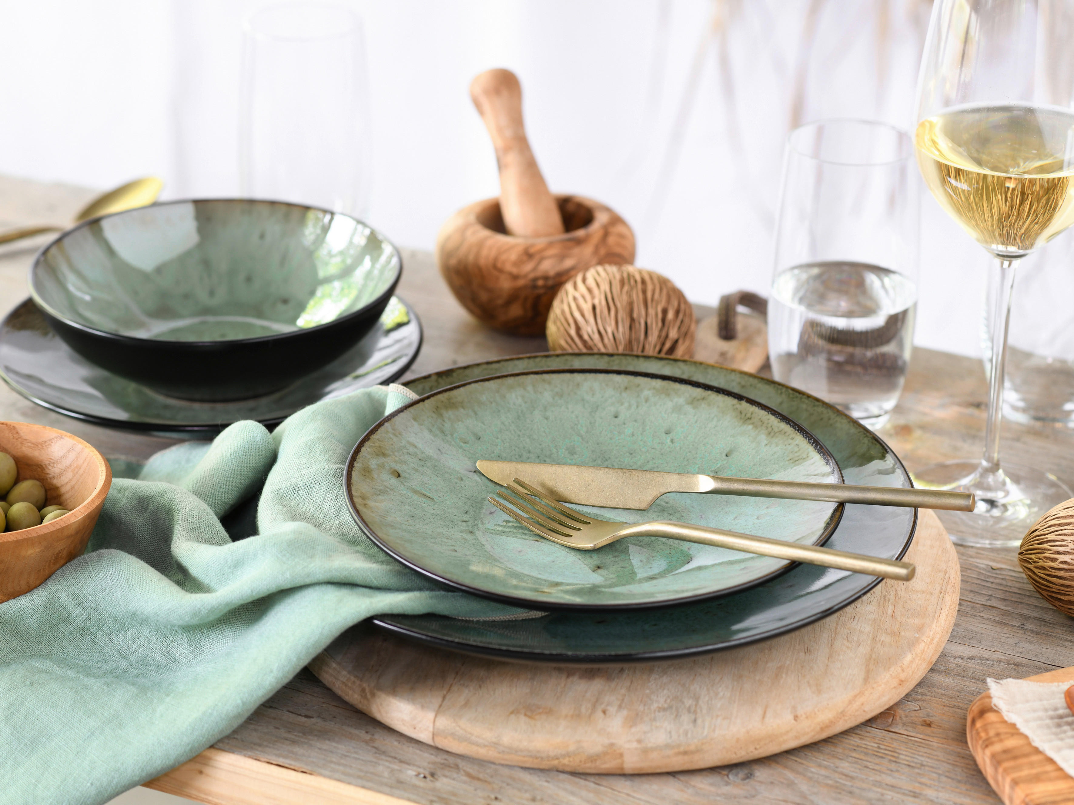 KOMBINOVANÁ SOUPRAVA, 16dílné, kamenina - vícebarevná, Trend, keramika (40/26/31cm) - Creatable