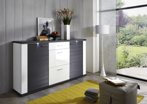 SIDEBOARD  in 194/107/42 cm  - Chromfarben/Graphitfarben, Design, Holzwerkstoff (194/107/42cm) - Xora