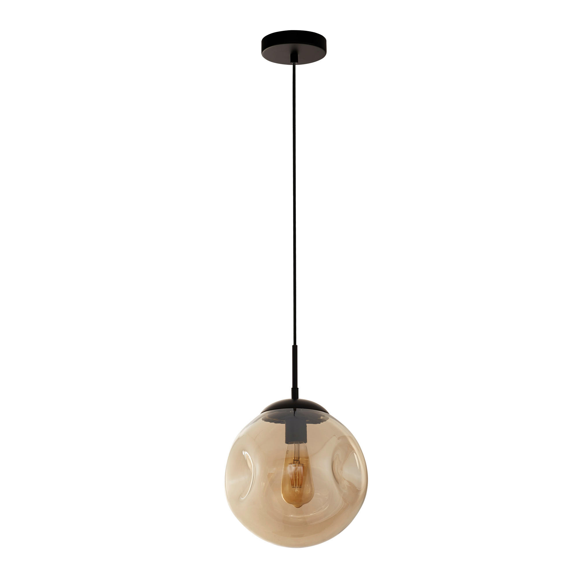 HÄNGELEUCHTE 25/36 cm  - Schwarz, Basics, Glas/Metall (25/36cm)