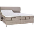 BOXSPRINGBETT 200/200 cm  in Hellbraun  - Chromfarben/Hellbraun, KONVENTIONELL, Kunststoff/Textil (200/200cm) - Voleo