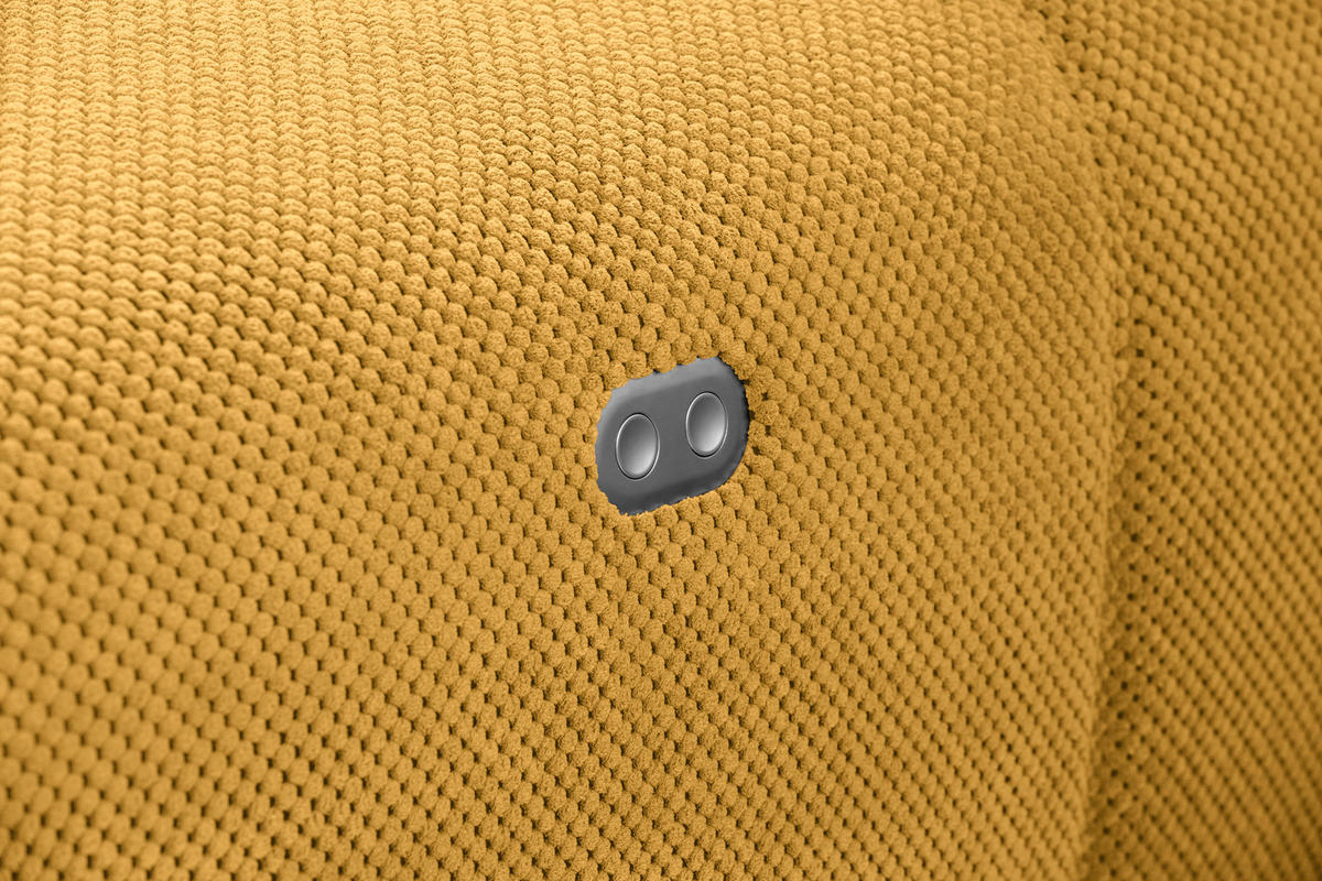 ECKSOFA in Velours Currygelb  - Currygelb/Schwarz, Design, Kunststoff/Textil (326/236cm) - Xora