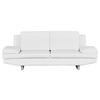 3-SITZER-SOFA in Lederlook Weiss  - Weiss/Grau, Design, Textil/Metall (218/78/88cm) - MID.YOU