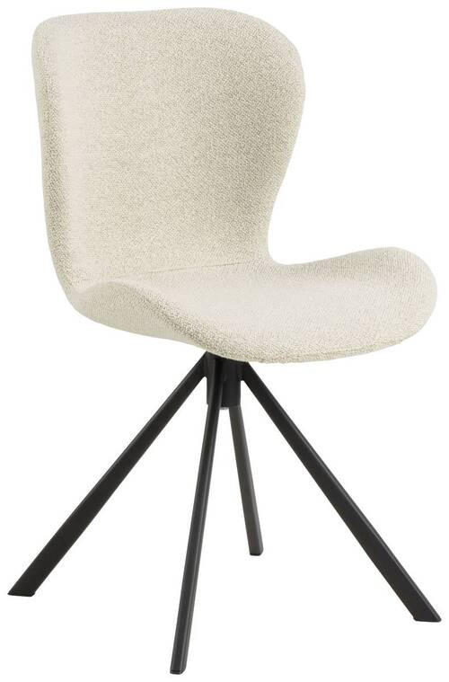 STUHL  in Webstoff Textil  - Creme/Schwarz, Design, Textil/Metall (46,5/81/53cm)