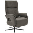 RELAXSESSEL in Leder Dunkelgrau  - Dunkelgrau/Schwarz, Design, Leder/Metall (70/117/85cm) - Dieter Knoll