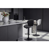 BARHOCKER in Dunkelgrau  - Dunkelgrau/Schwarz, MODERN, Textil/Metall (45.5ml) - MID.YOU