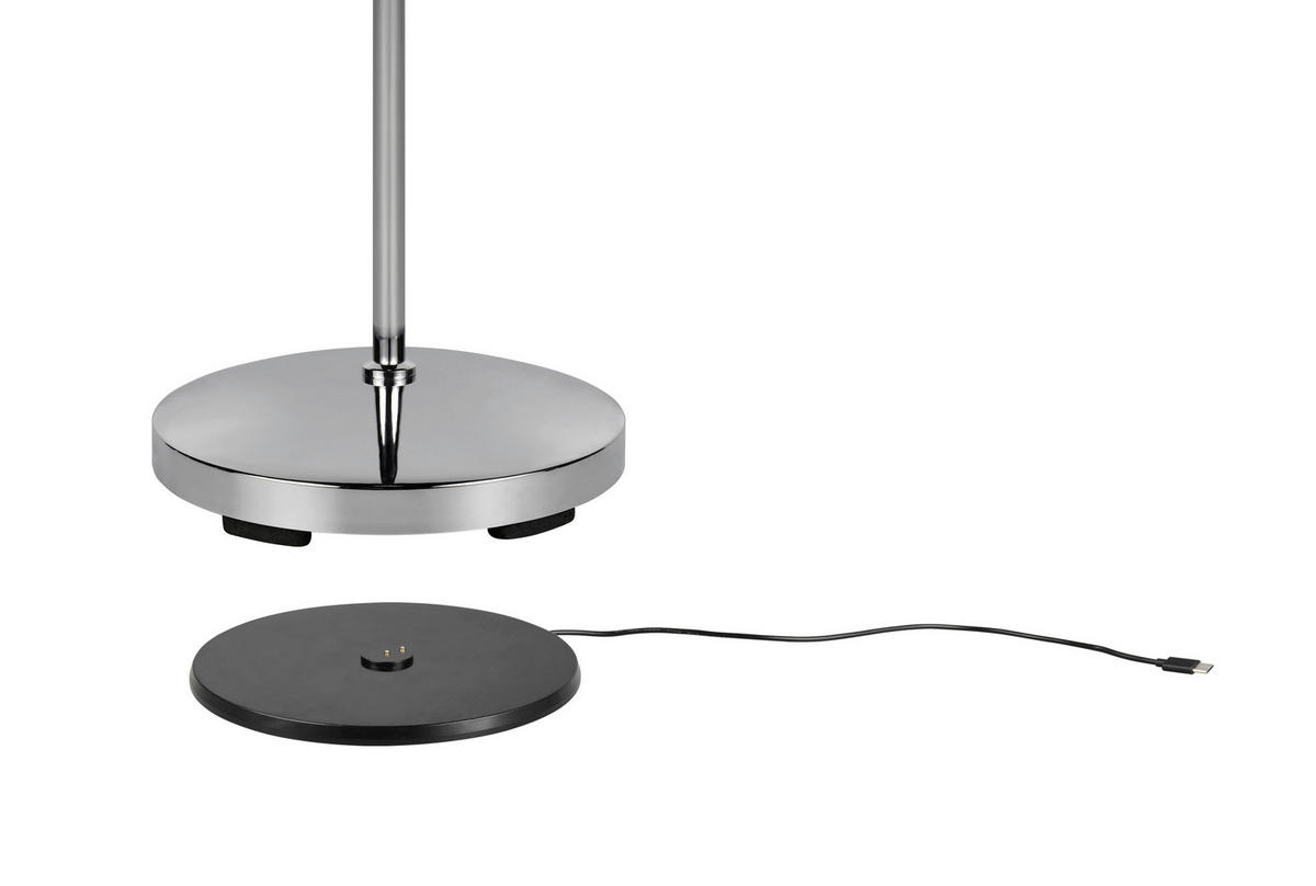 LED-STEHLEUCHTE - Chromfarben/Transparent, Basics, Kunststoff/Metall (22/130,5cm)