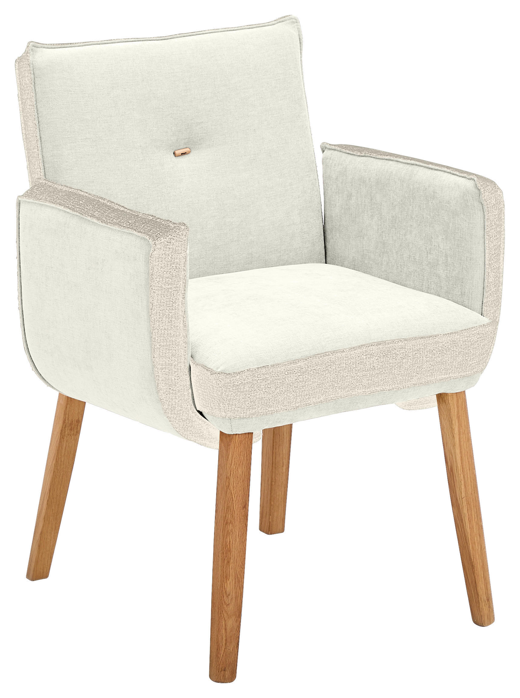 ARMLEHNSTUHL in Webstoff, Mikrofaser - Eichefarben/Beige, Design, Holz/Textil (67/86/67cm) - Linea Natura