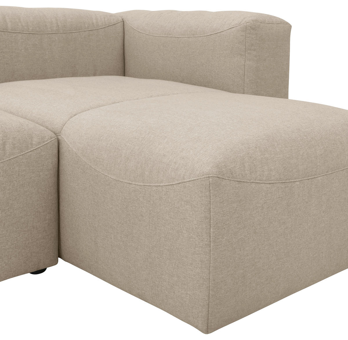 ECKSOFA in Flachgewebe Creme   - Creme, Design, Kunststoff/Textil (250/73/160cm) - Max Winzer