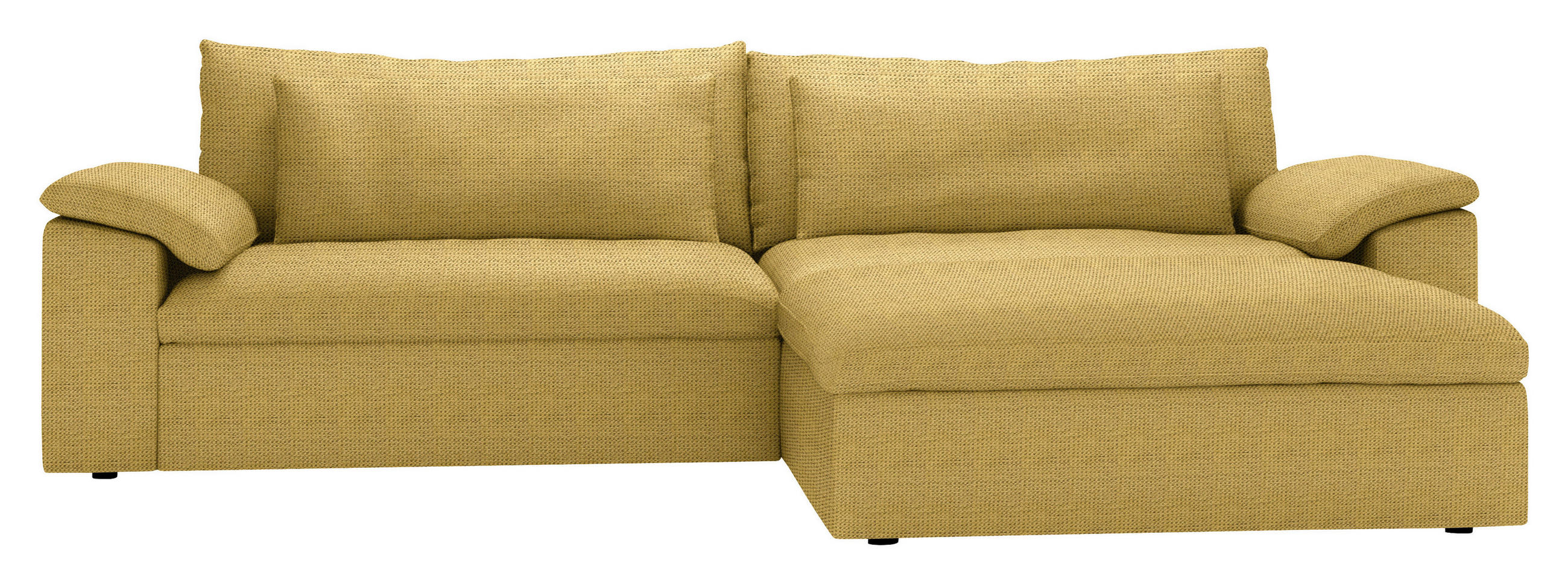 ECKSOFA  Chenille Currygelb  - Currygelb/Schwarz, Modern, Kunststoff/Textil (306/198cm) - Carryhome