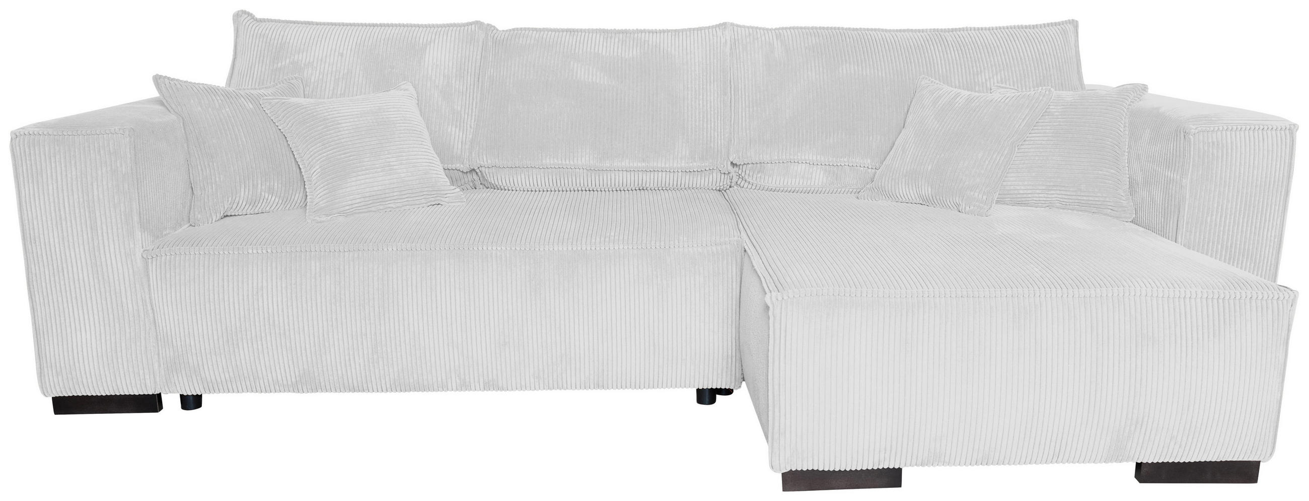 ECKSOFA Perlmutt Cord Zierkissen, Rückenkissen, Bettkasten, Schlaffunktion, Rücken echt, Liegefläche im Originalstoff  - Perlmutt/Braun, KONVENTIONELL, Holz/Textil (293/160cm) - Carryhome