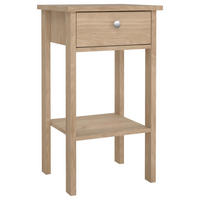 NACHTSCHRANK 40/70,1/34,2 cm  - Eichefarben/Silberfarben, MODERN, Holzwerkstoff/Metall (40/70,1/34,2cm) - MID.YOU