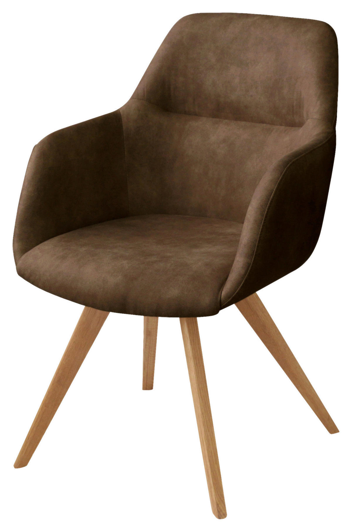 ARMLEHNSTUHL  in Flachgewebe  - Eichefarben/Braun, Design, Holz/Textil (57/85,5/65cm) - Voleo