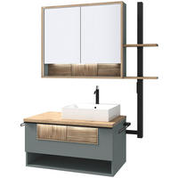 BADEZIMMER 3-teilig 128,5 cm  - Wildeiche/Weiss, Lifestyle, Glas/Holz (128,5cm) - Voglauer