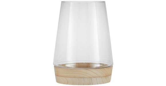 WINDLICHT  - Naturfarben, LIFESTYLE, Glas/Holz (22/28cm) - Ambia Home