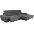 ECKSOFA inkl.Funktionen Anthrazit Chenille  - Anthrazit/Schwarz, MODERN, Textil/Metall (300/195cm) - Xora