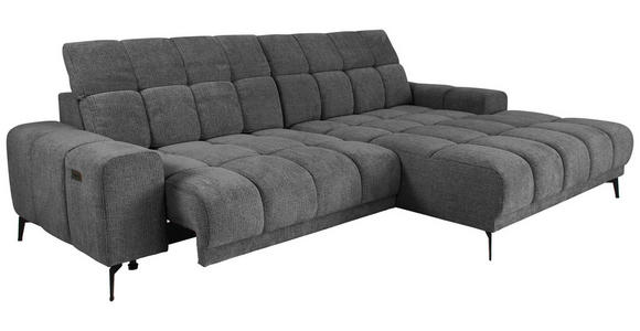 ECKSOFA inkl.Funktionen Anthrazit Chenille  - Anthrazit/Schwarz, MODERN, Textil/Metall (300/195cm) - Xora
