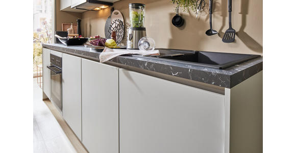 KÜCHENLEERBLOCK 303,2 cm   in Hellgrau  - Edelstahlfarben/Hellgrau, Basics, Holzwerkstoff/Metall (303,2cm) - Xora