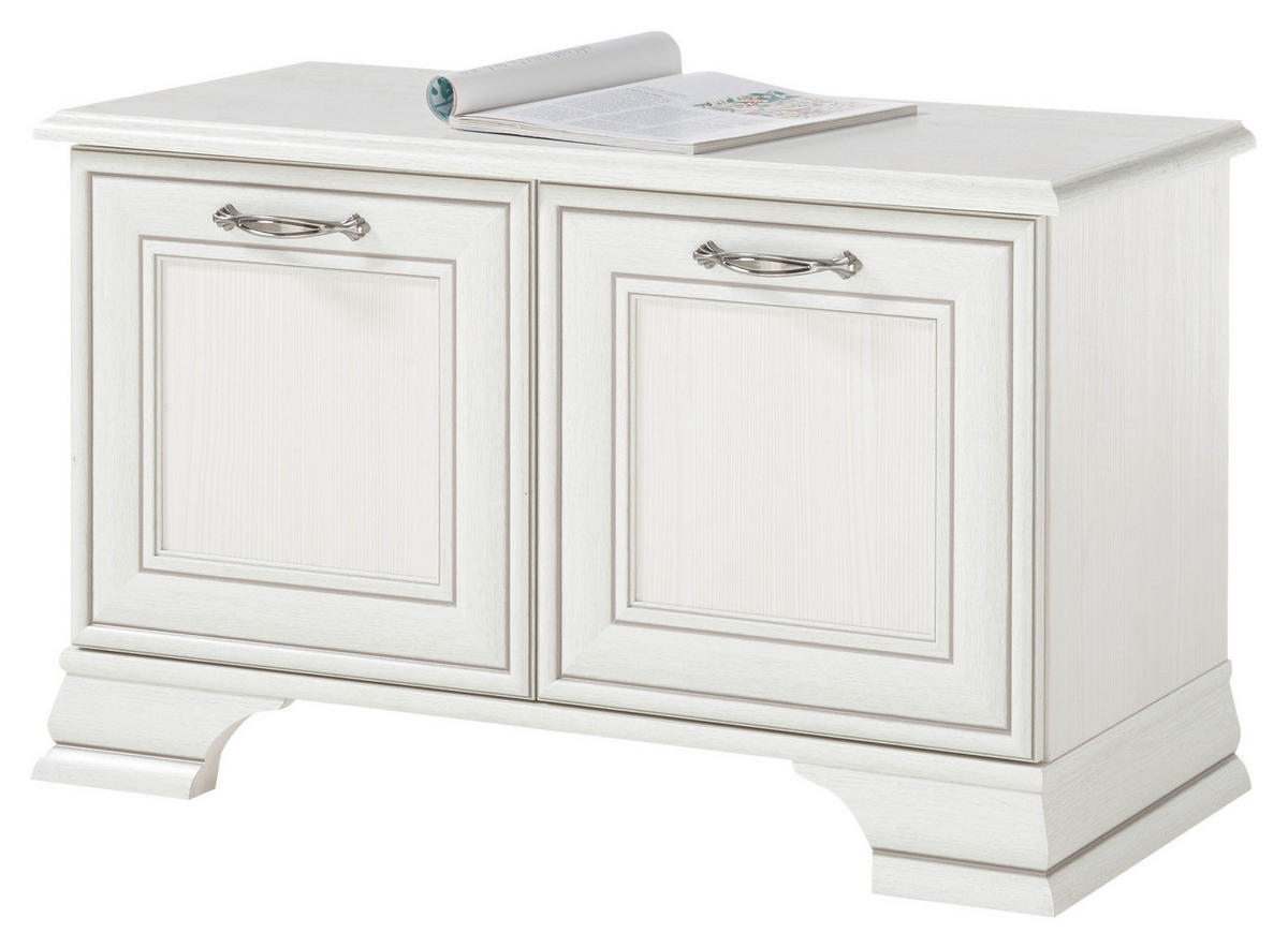 LAVICA DO PREDSIENE, 84/51/37 cm - biela/strieborná, Lifestyle, kov/kompozitné drevo (84/51/37cm) - Xora