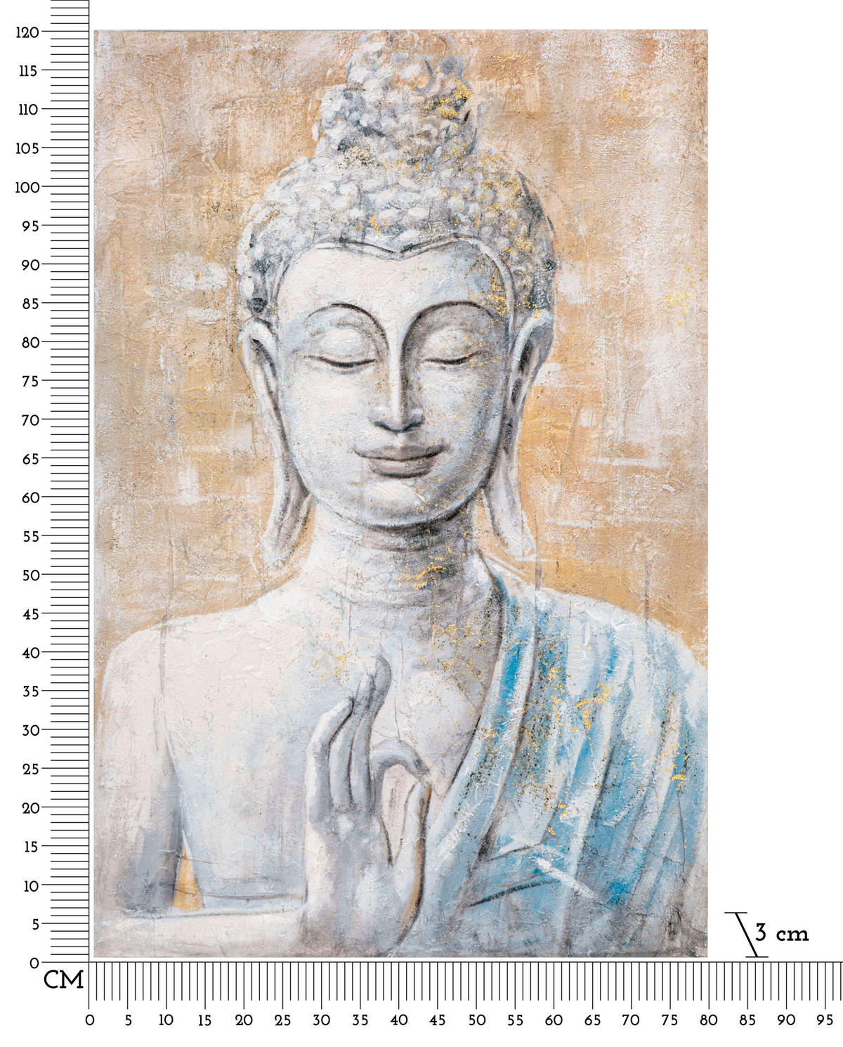LEINWANDBILD Buddha  - Basics, Holz/Textil (80/120/3cm)