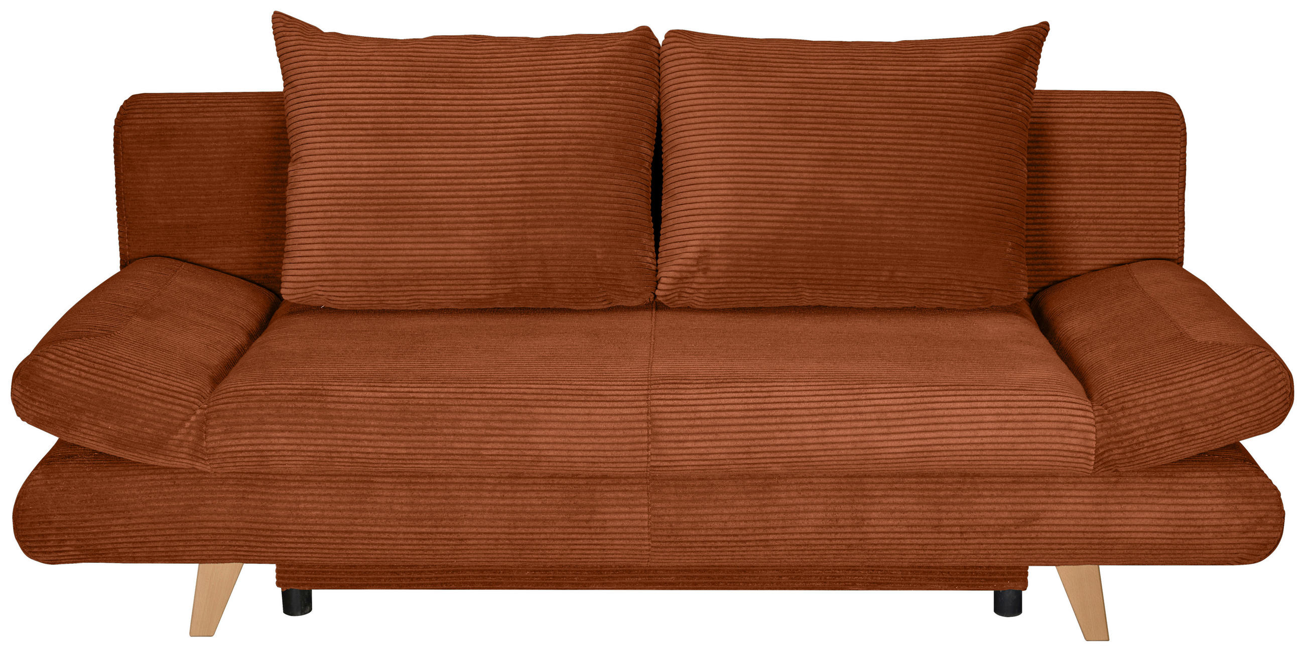 SCHLAFSOFA Cord Rostfarben  - Rostfarben/Buchefarben, KONVENTIONELL, Holz/Textil (200/75/85cm) - Carryhome